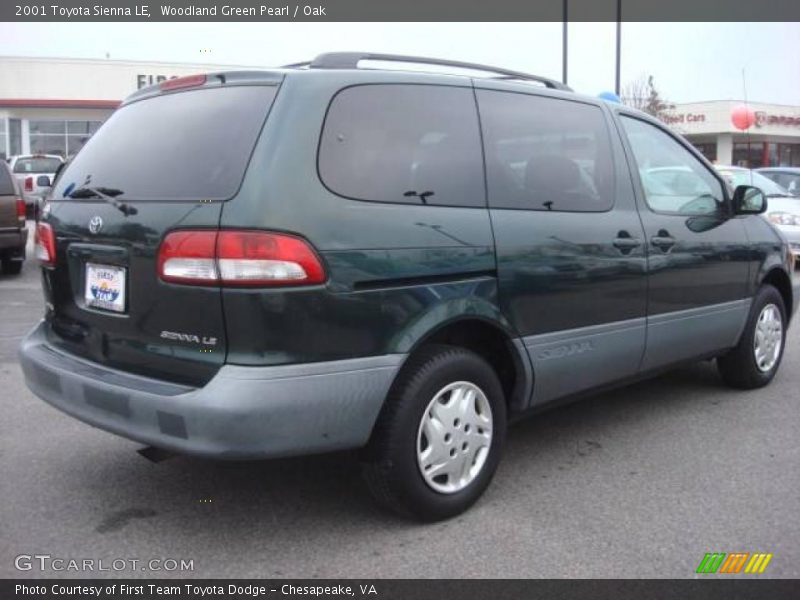Woodland Green Pearl / Oak 2001 Toyota Sienna LE