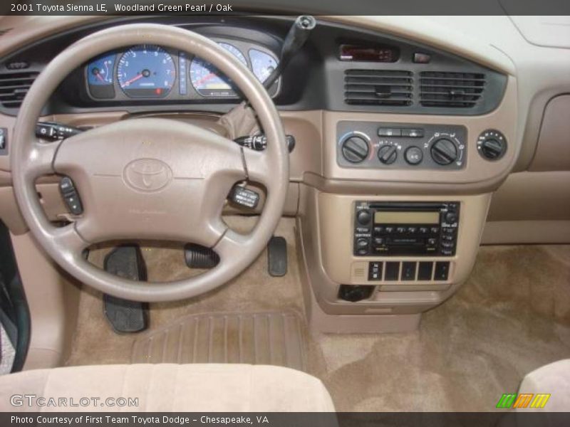 Woodland Green Pearl / Oak 2001 Toyota Sienna LE