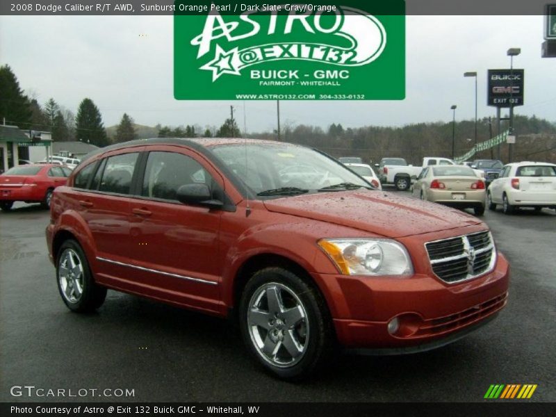Sunburst Orange Pearl / Dark Slate Gray/Orange 2008 Dodge Caliber R/T AWD