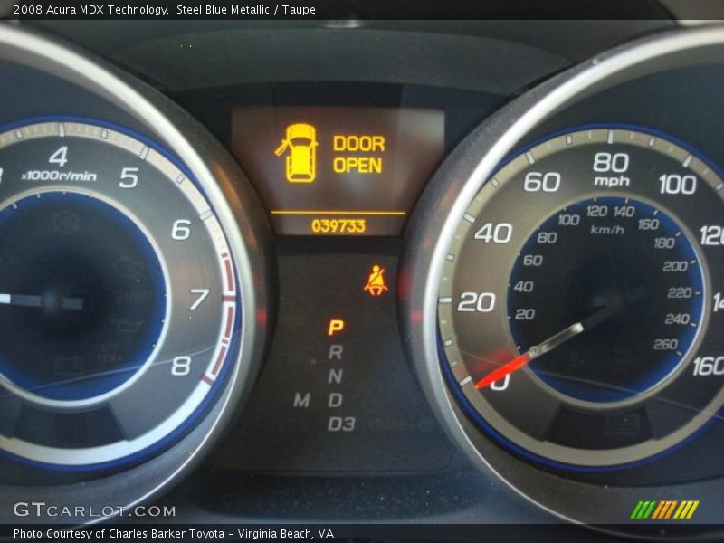 Steel Blue Metallic / Taupe 2008 Acura MDX Technology