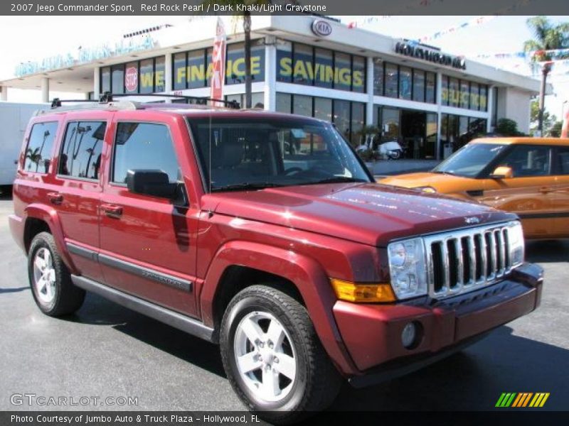 Red Rock Pearl / Dark Khaki/Light Graystone 2007 Jeep Commander Sport