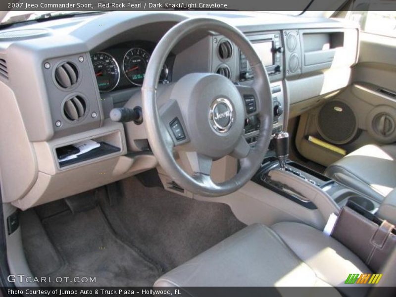 Red Rock Pearl / Dark Khaki/Light Graystone 2007 Jeep Commander Sport