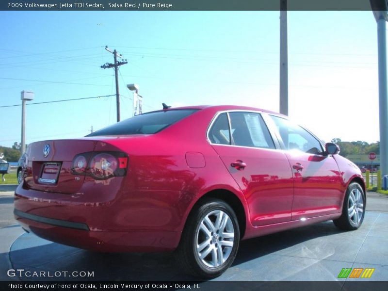 Salsa Red / Pure Beige 2009 Volkswagen Jetta TDI Sedan