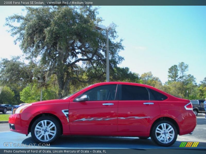 Vermillion Red / Medium Stone 2008 Ford Focus SE Sedan