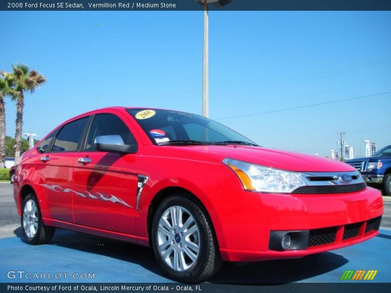 Vermillion Red / Medium Stone 2008 Ford Focus SE Sedan