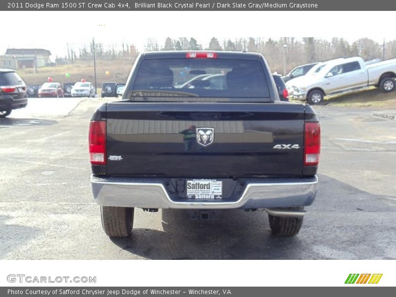 Brilliant Black Crystal Pearl / Dark Slate Gray/Medium Graystone 2011 Dodge Ram 1500 ST Crew Cab 4x4