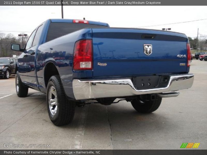 Deep Water Blue Pearl / Dark Slate Gray/Medium Graystone 2011 Dodge Ram 1500 ST Quad Cab 4x4