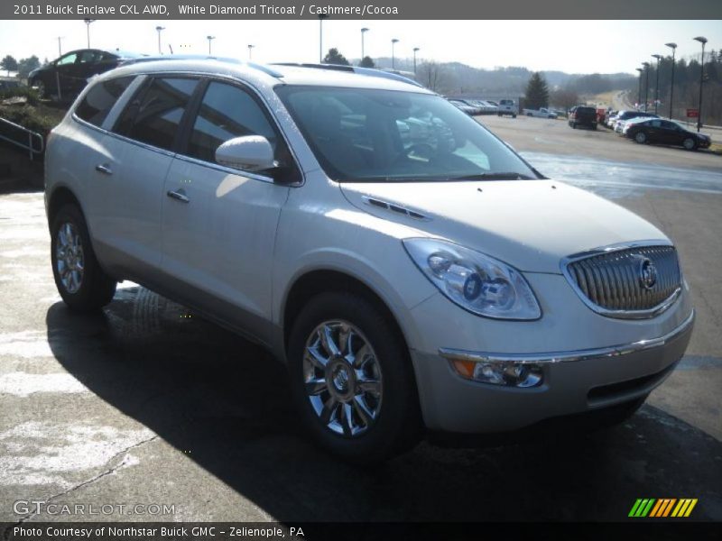 White Diamond Tricoat / Cashmere/Cocoa 2011 Buick Enclave CXL AWD