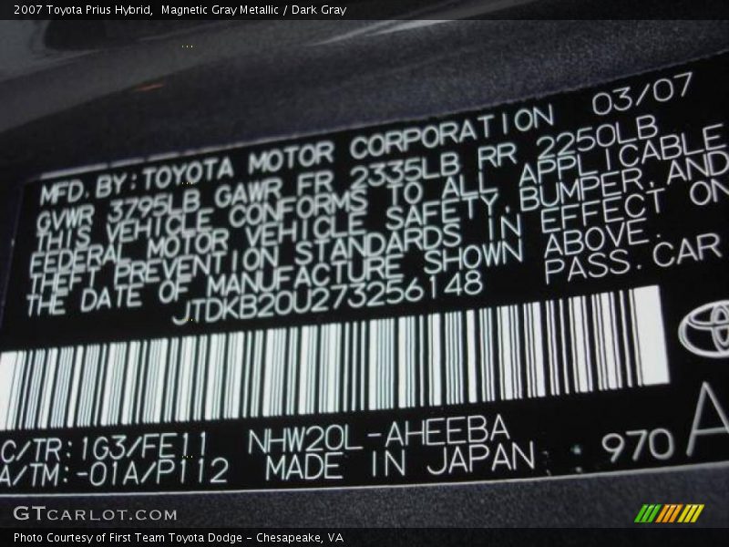 Magnetic Gray Metallic / Dark Gray 2007 Toyota Prius Hybrid