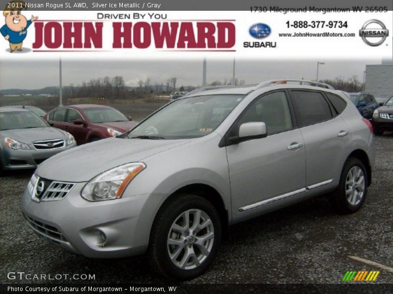 Silver Ice Metallic / Gray 2011 Nissan Rogue SL AWD