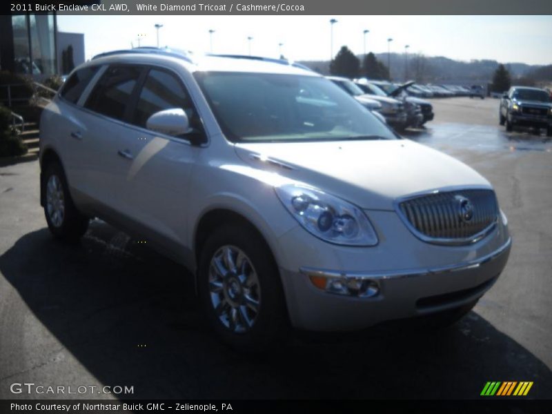 White Diamond Tricoat / Cashmere/Cocoa 2011 Buick Enclave CXL AWD