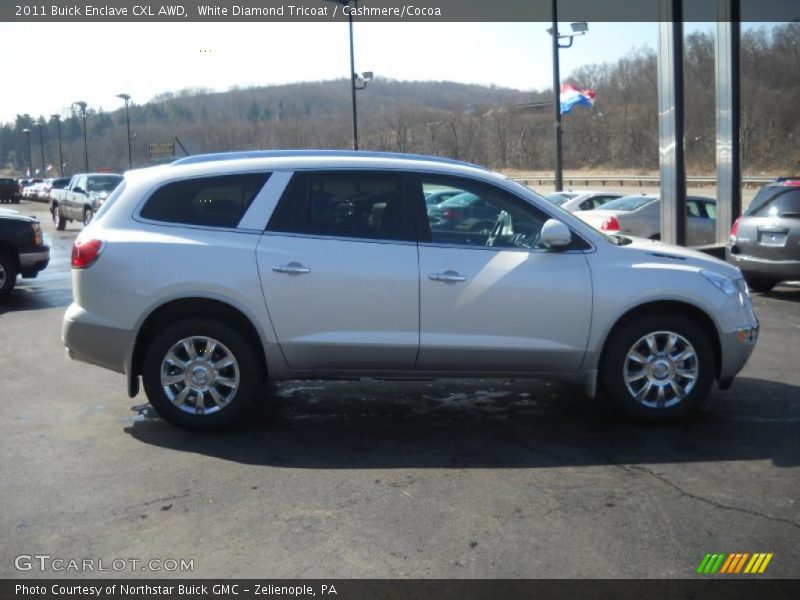 White Diamond Tricoat / Cashmere/Cocoa 2011 Buick Enclave CXL AWD
