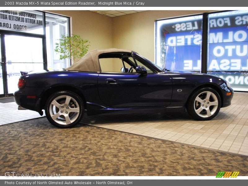 Midnight Blue Mica / Gray 2003 Mazda MX-5 Miata Special Edition Roadster
