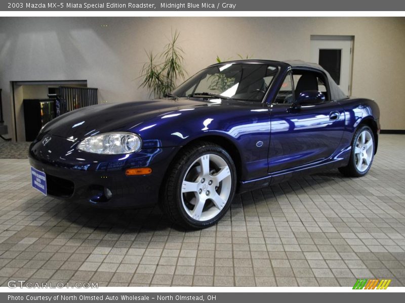 Midnight Blue Mica / Gray 2003 Mazda MX-5 Miata Special Edition Roadster
