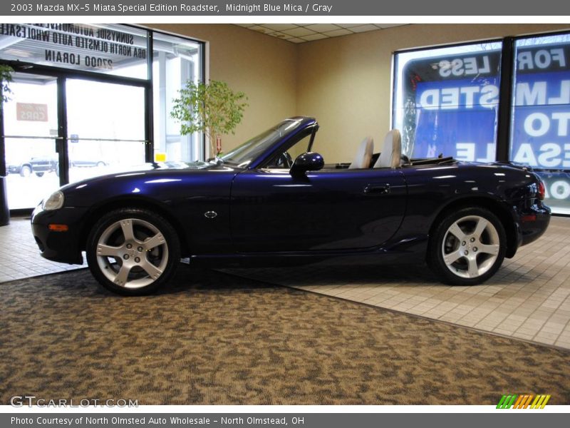 Midnight Blue Mica / Gray 2003 Mazda MX-5 Miata Special Edition Roadster