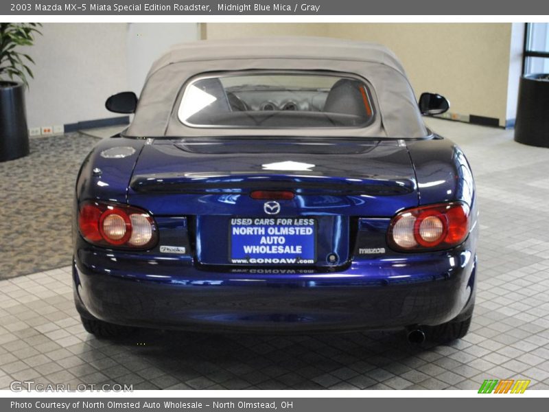 Midnight Blue Mica / Gray 2003 Mazda MX-5 Miata Special Edition Roadster