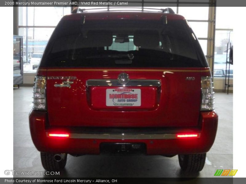 Vivid Red Metallic / Camel 2008 Mercury Mountaineer Premier AWD