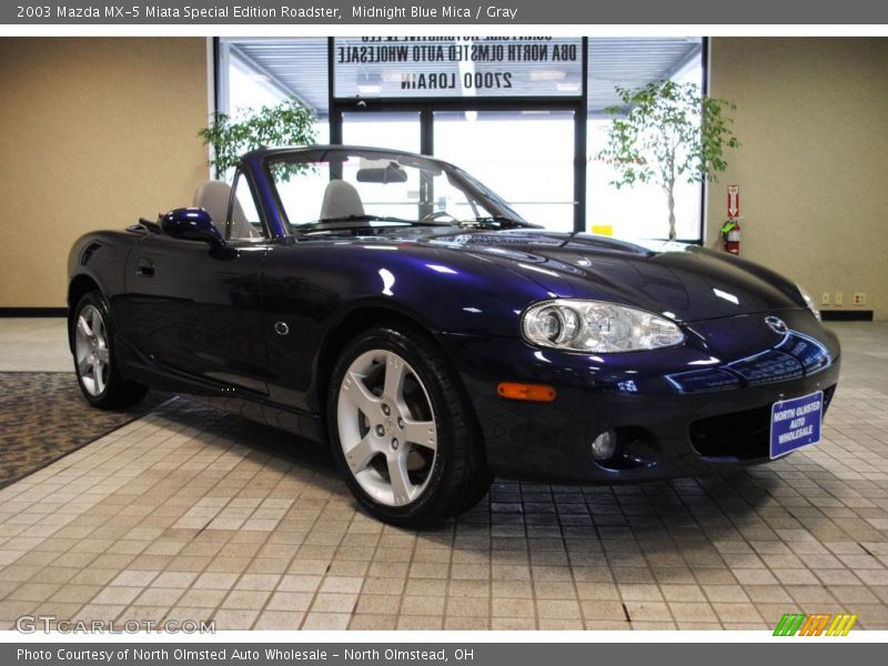 Midnight Blue Mica / Gray 2003 Mazda MX-5 Miata Special Edition Roadster