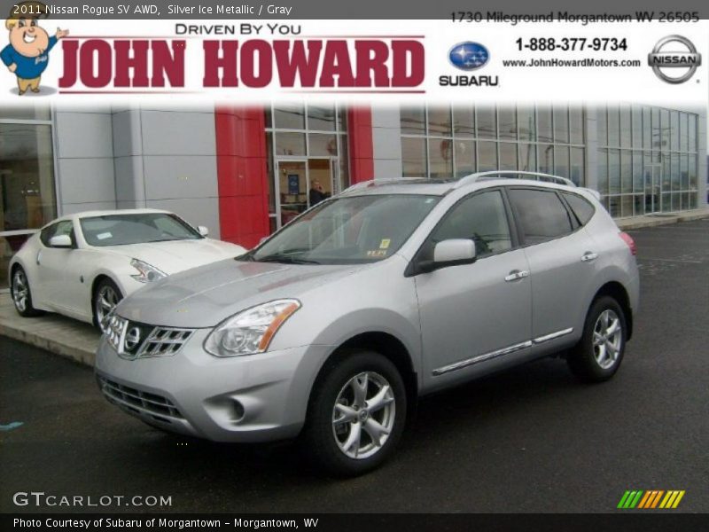 Silver Ice Metallic / Gray 2011 Nissan Rogue SV AWD