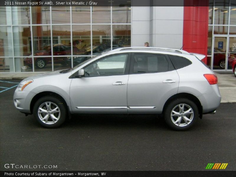 Silver Ice Metallic / Gray 2011 Nissan Rogue SV AWD