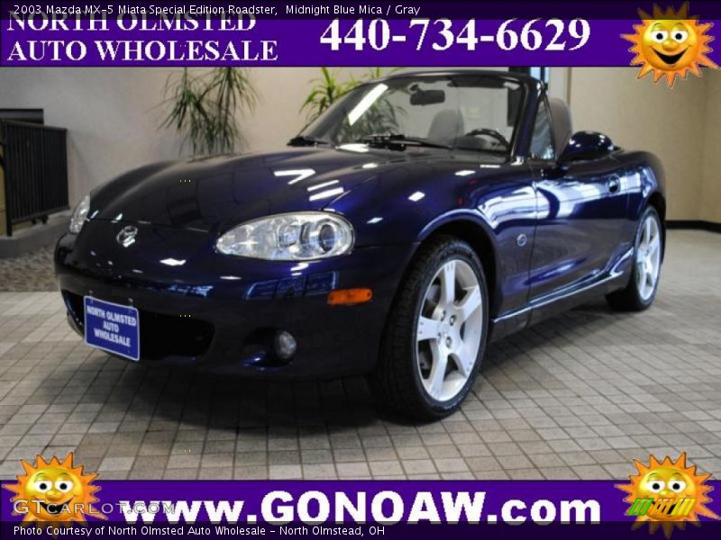 Midnight Blue Mica / Gray 2003 Mazda MX-5 Miata Special Edition Roadster