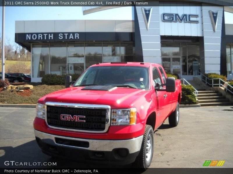 Fire Red / Dark Titanium 2011 GMC Sierra 2500HD Work Truck Extended Cab 4x4