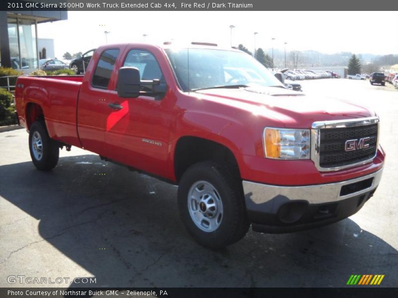 Fire Red / Dark Titanium 2011 GMC Sierra 2500HD Work Truck Extended Cab 4x4