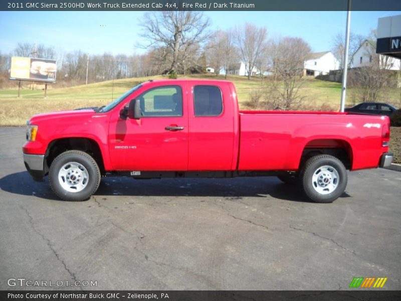 Fire Red / Dark Titanium 2011 GMC Sierra 2500HD Work Truck Extended Cab 4x4