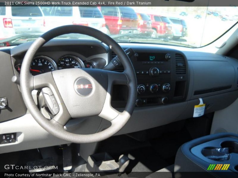 Fire Red / Dark Titanium 2011 GMC Sierra 2500HD Work Truck Extended Cab 4x4