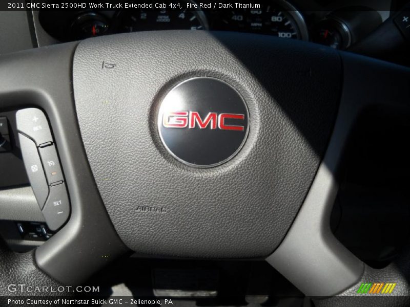 Fire Red / Dark Titanium 2011 GMC Sierra 2500HD Work Truck Extended Cab 4x4
