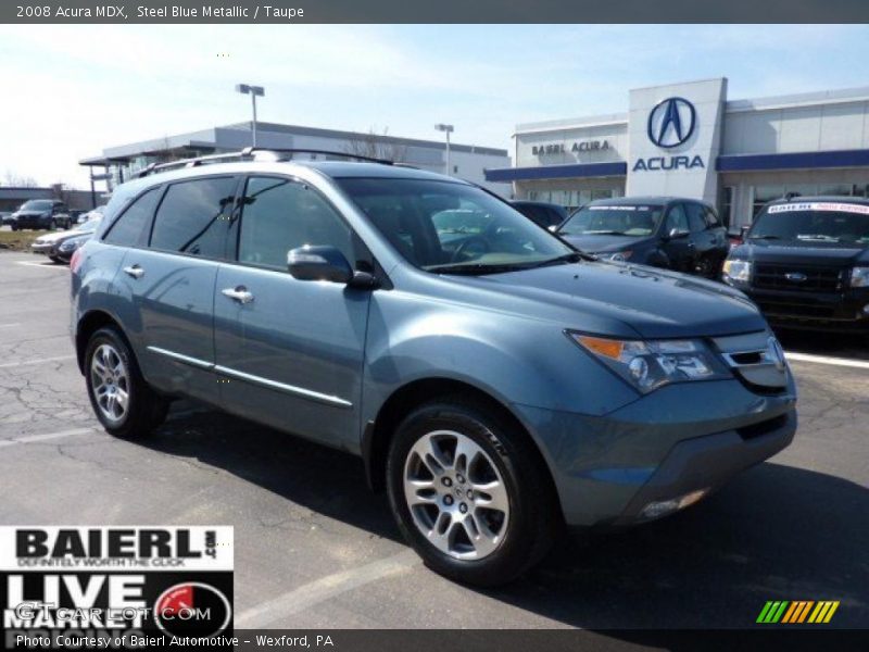 Steel Blue Metallic / Taupe 2008 Acura MDX