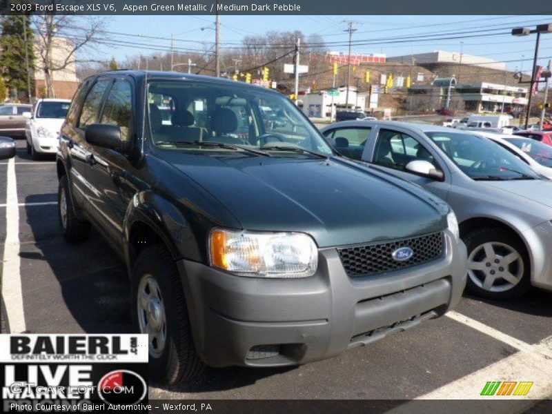 Aspen Green Metallic / Medium Dark Pebble 2003 Ford Escape XLS V6