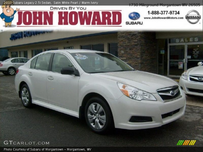 Satin White Pearl / Warm Ivory 2010 Subaru Legacy 2.5i Sedan