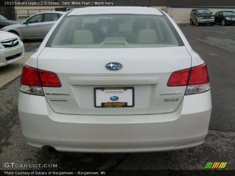 Satin White Pearl / Warm Ivory 2010 Subaru Legacy 2.5i Sedan