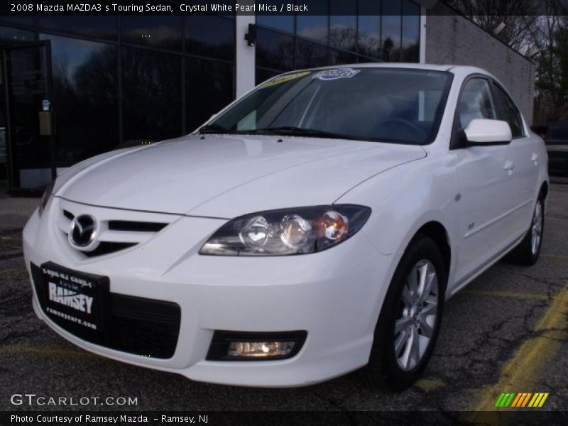 Crystal White Pearl Mica / Black 2008 Mazda MAZDA3 s Touring Sedan