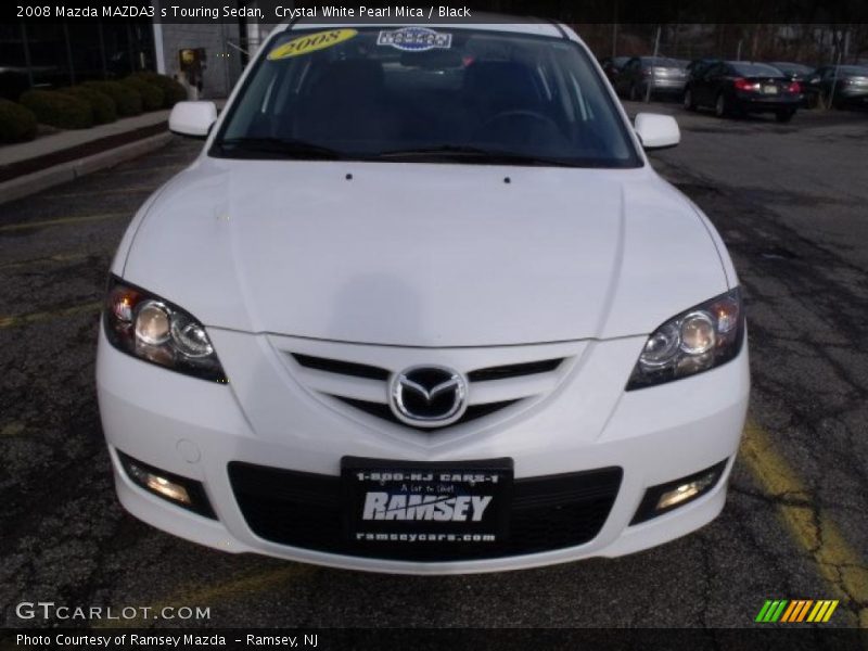 Crystal White Pearl Mica / Black 2008 Mazda MAZDA3 s Touring Sedan