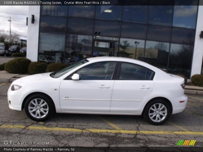 Crystal White Pearl Mica / Black 2008 Mazda MAZDA3 s Touring Sedan