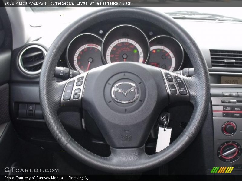 Crystal White Pearl Mica / Black 2008 Mazda MAZDA3 s Touring Sedan