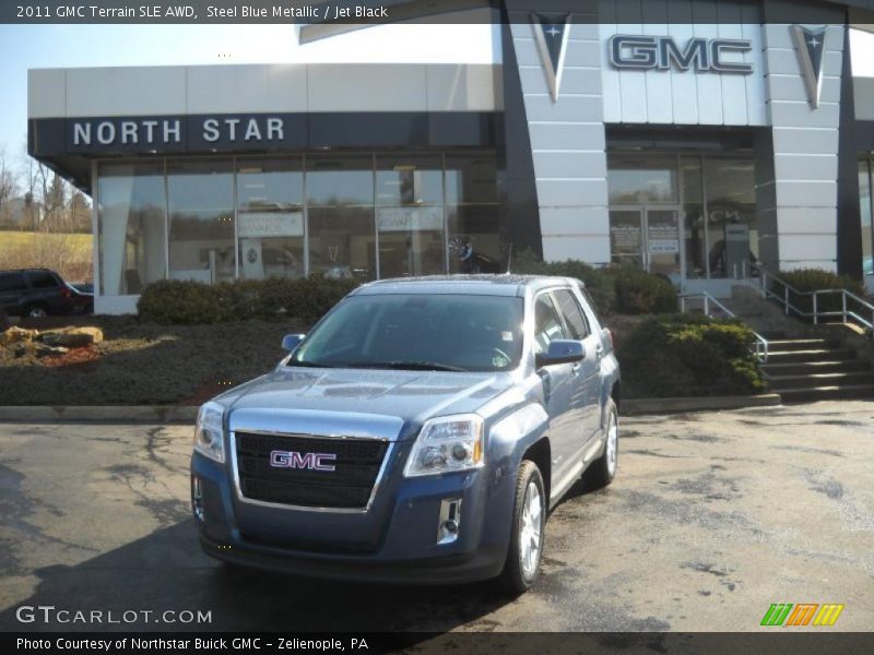 Steel Blue Metallic / Jet Black 2011 GMC Terrain SLE AWD
