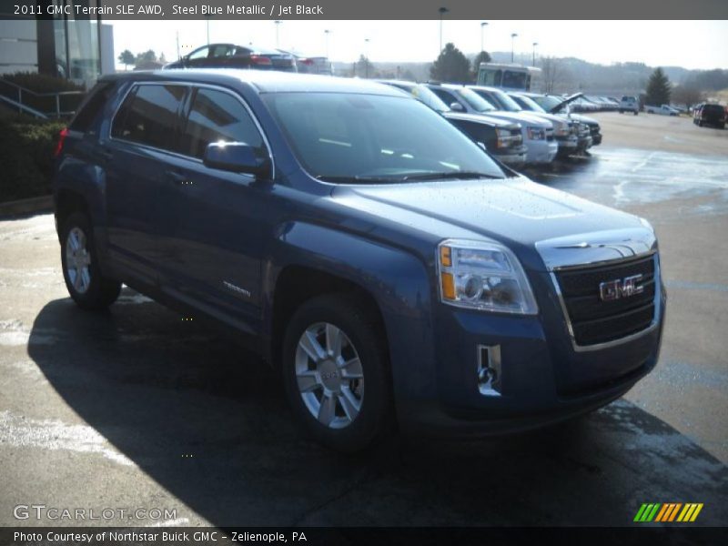 Steel Blue Metallic / Jet Black 2011 GMC Terrain SLE AWD
