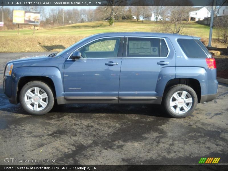 Steel Blue Metallic / Jet Black 2011 GMC Terrain SLE AWD