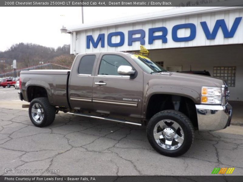 Desert Brown Metallic / Ebony Black 2008 Chevrolet Silverado 2500HD LT Extended Cab 4x4
