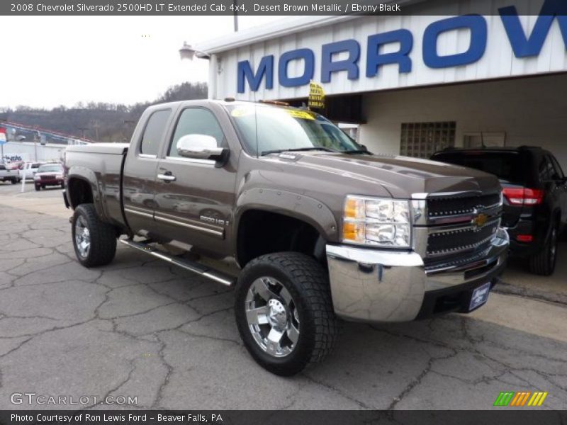 Desert Brown Metallic / Ebony Black 2008 Chevrolet Silverado 2500HD LT Extended Cab 4x4