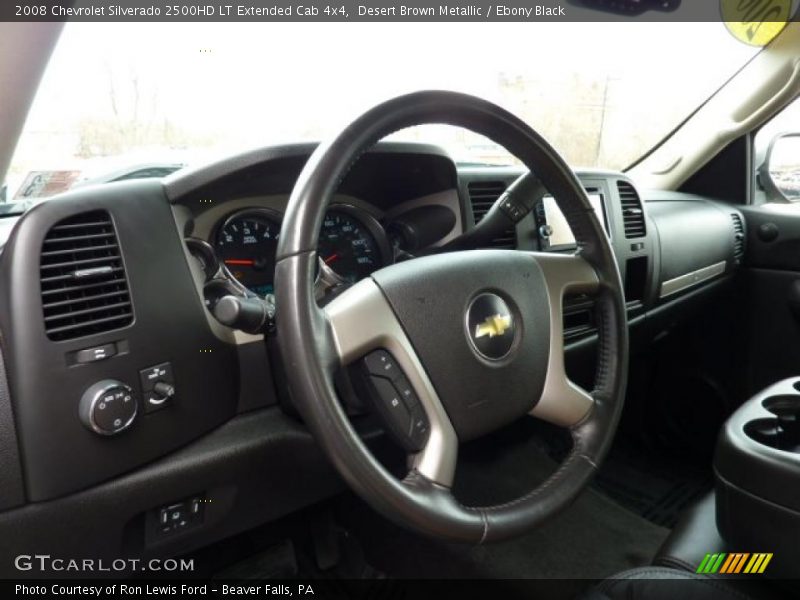 Desert Brown Metallic / Ebony Black 2008 Chevrolet Silverado 2500HD LT Extended Cab 4x4