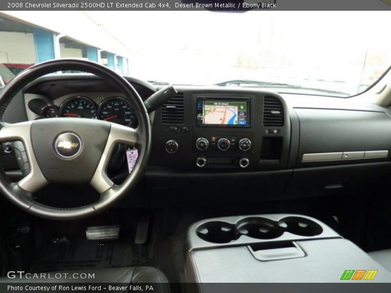 Desert Brown Metallic / Ebony Black 2008 Chevrolet Silverado 2500HD LT Extended Cab 4x4