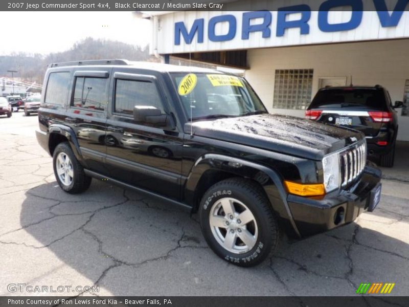 Black Clearcoat / Medium Slate Gray 2007 Jeep Commander Sport 4x4
