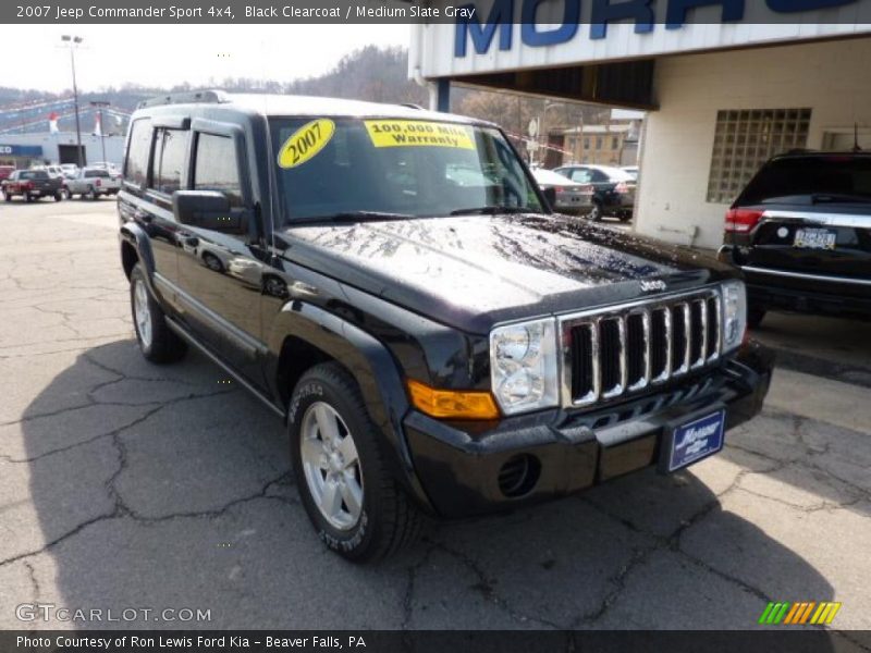 Black Clearcoat / Medium Slate Gray 2007 Jeep Commander Sport 4x4