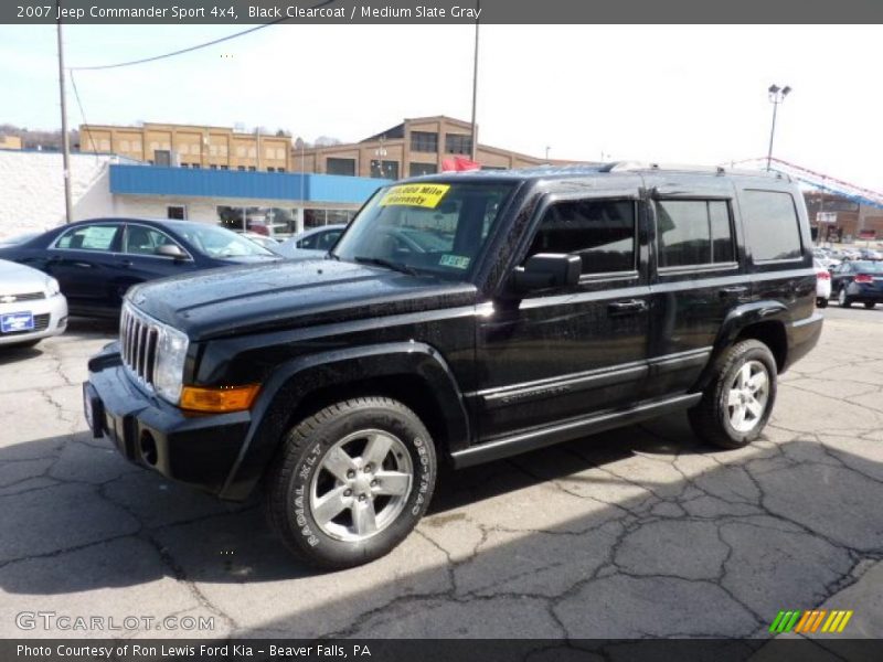 Black Clearcoat / Medium Slate Gray 2007 Jeep Commander Sport 4x4