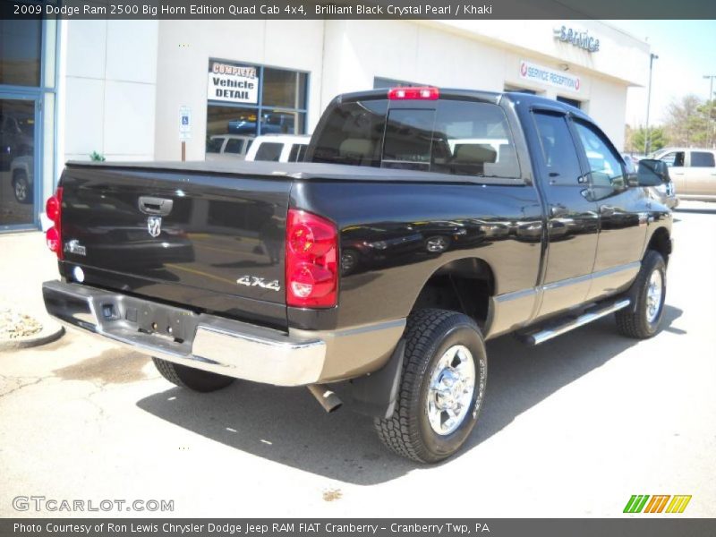 Brilliant Black Crystal Pearl / Khaki 2009 Dodge Ram 2500 Big Horn Edition Quad Cab 4x4