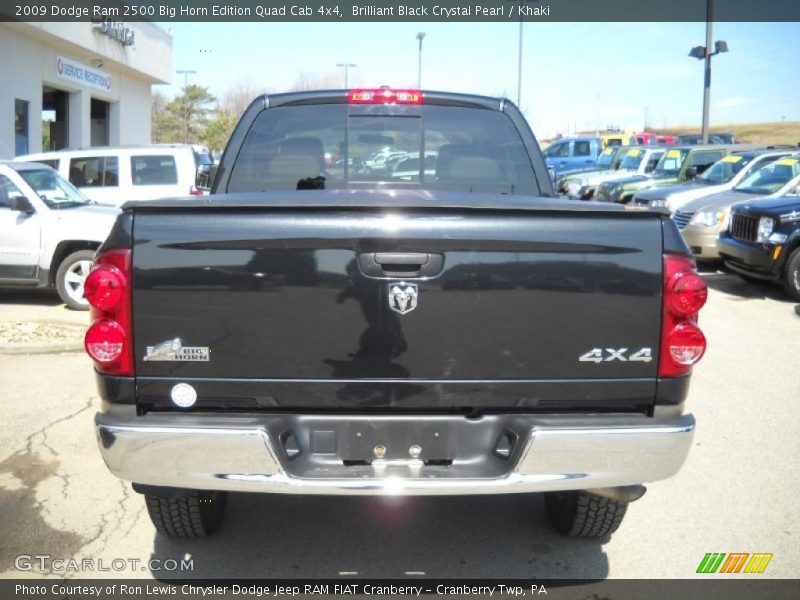 Brilliant Black Crystal Pearl / Khaki 2009 Dodge Ram 2500 Big Horn Edition Quad Cab 4x4